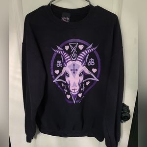 Too Fast Pastel Goat Baphomet Pullover Sweatshirt Large